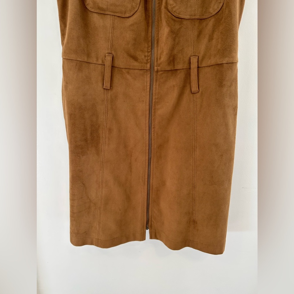 Abercrombie & Fitch EUC Faux Suede Front Pockets Jumper Mini Dress Size M - Picture 6 of 8